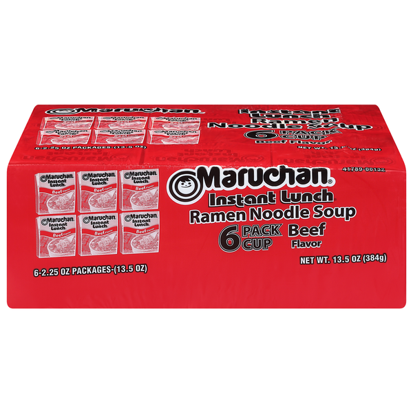 Maruchan Instant Lunch Beef Flavor Ramen Noodle Soup Cup - 6 ct