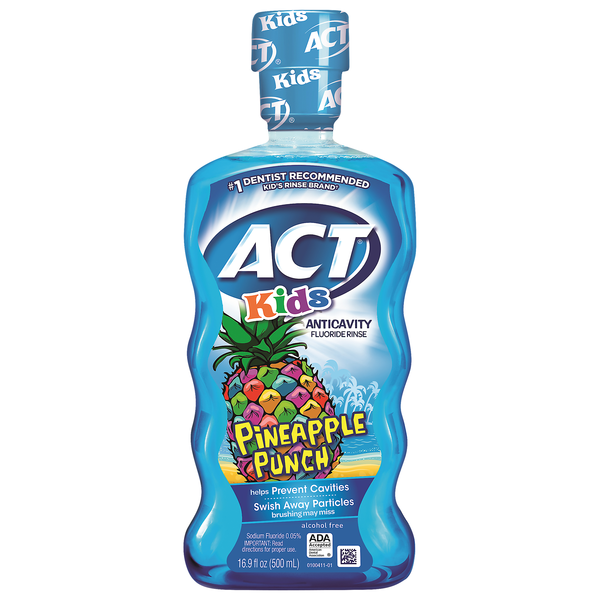 ACT Kids Pineapple Punch Alcohol Free Anticavity Fluoride Rinse