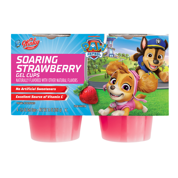 Winky Desserts Paw Patrol Soaring Strawberry Gel Snack Cups - 4 ct