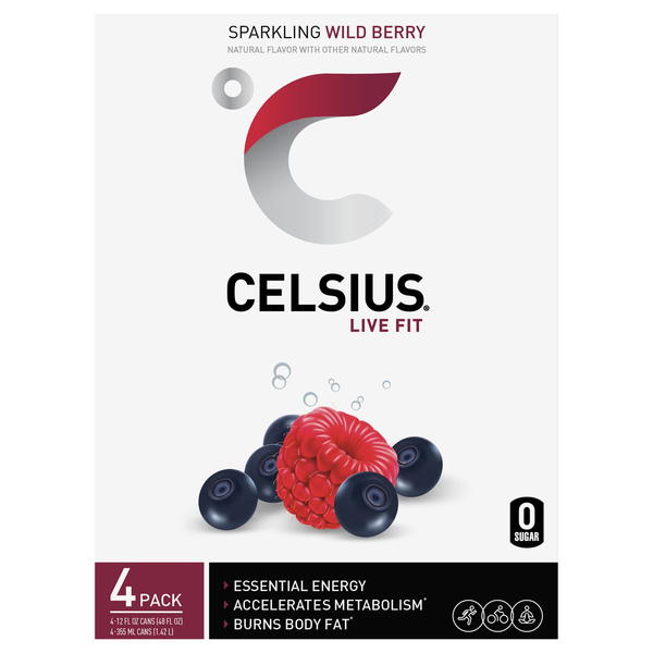 Celsius Live Fit Sparkling Wild Berry Energy Drink - 4 pk