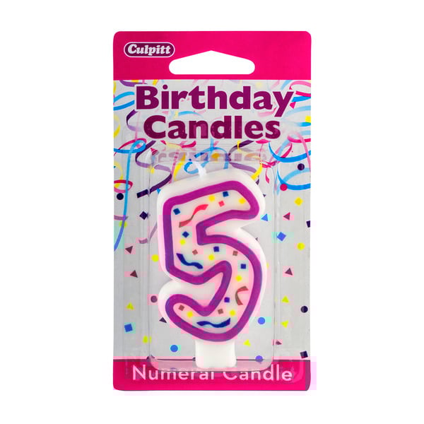 Culpitt Pink Numeral Birthday Candle #5