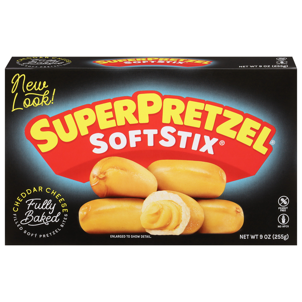 Save on SuperPretzel Softstix Pretzel Sticks Cheddar Filled 6 ct
