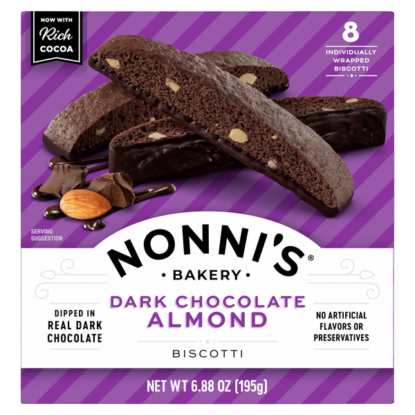 Nonni's Dark Chocolate Almond Biscotti - 8 ct