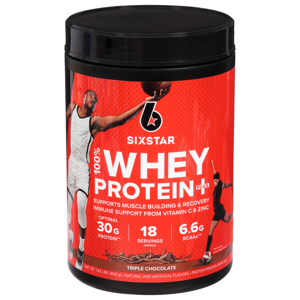 SIXSTAR Triple Chocolate 30g 100% Whey Protein+ Powder Drink Mix