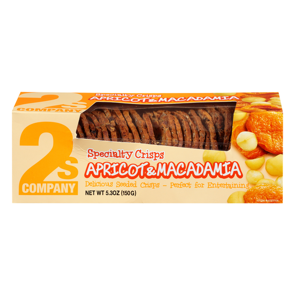 2s Company Apricot & Macadamia Specialty Crisps Crackers