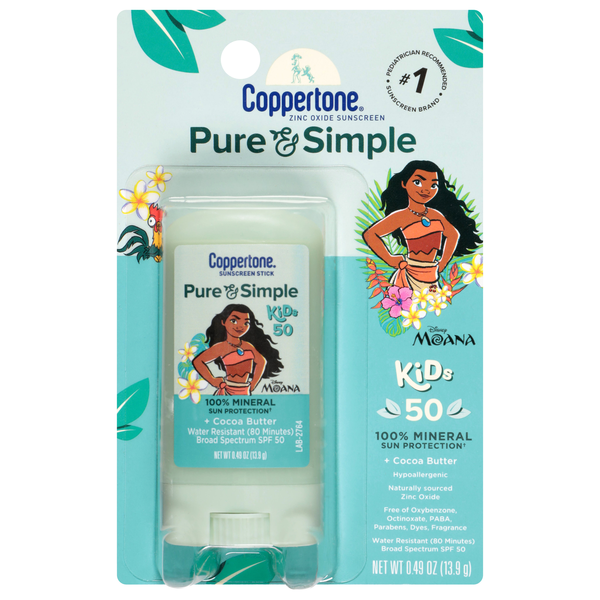 Coppertone Pure & Simple Kids Sunscreen Stick SPF 50