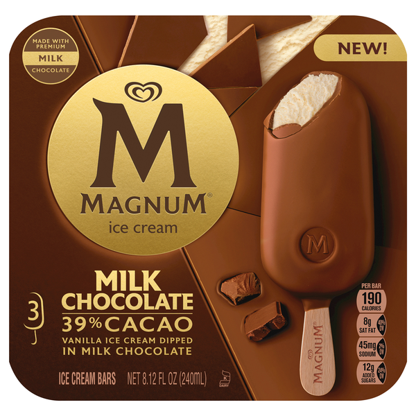 Magnum Milk Chocolate Ice Cream Bars - 3 ct