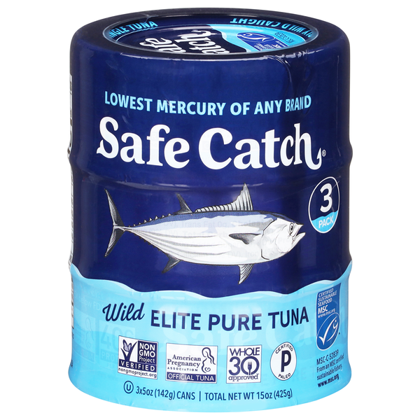 Safe Catch Wild Caught Elite Pure Tuna - 3 ct