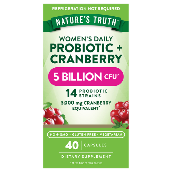 Nature's Truth Women's Probiotic + Cranberry Vegetarian Capsules