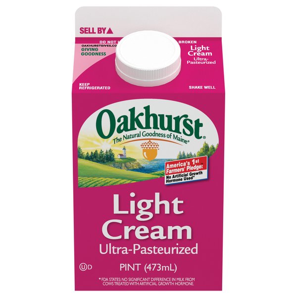 Oakhurst Ultra-Pasteurized Light Cream