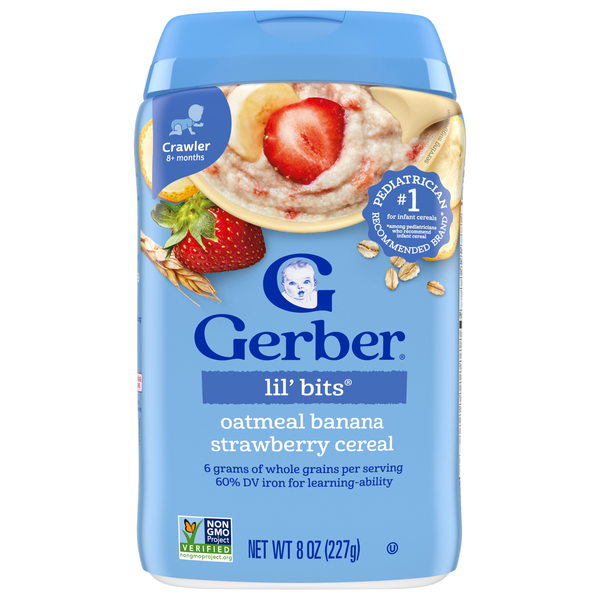 Gerber Lil' Bits Oatmeal Banana Strawberry Baby Cereal