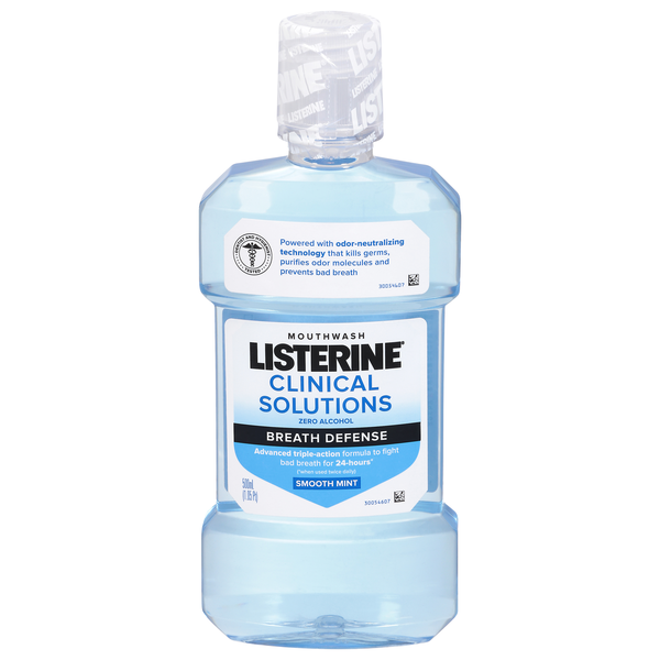 Listerine Clinical Solutions Breath Defense Mouthwash Smooth Mint