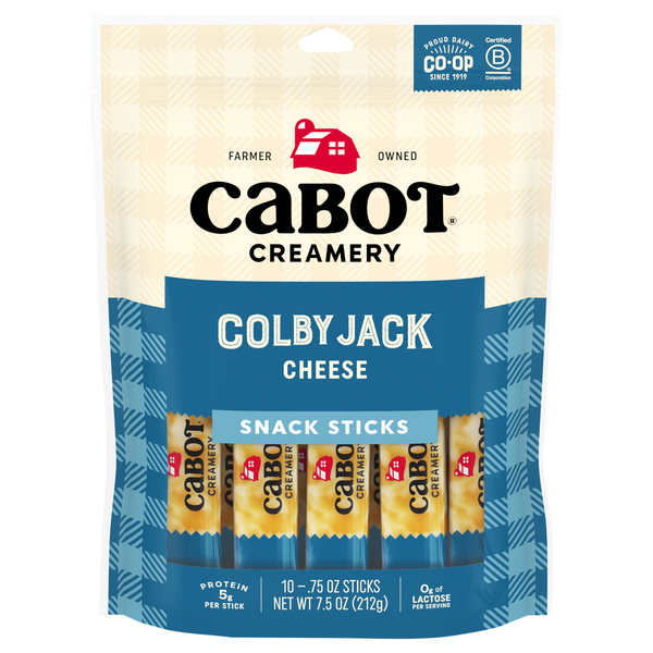 Cabot Natural Colby Jack Cheese Snack Sticks - 10 ct