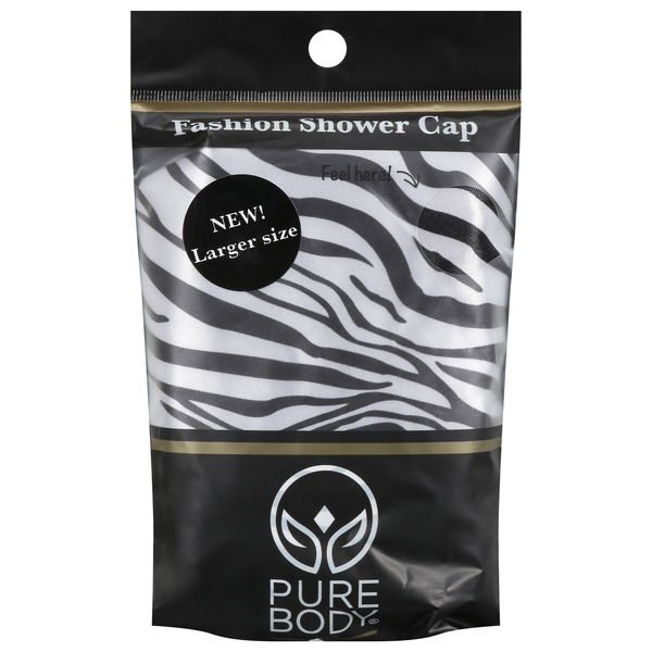 Pure Body Fashion Shower Cap Zebra Print
