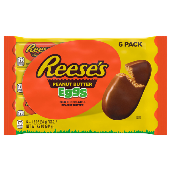 Reese's Milk Chocolate Peanut Butter Cup Eggs Easter Candy - 6 ct