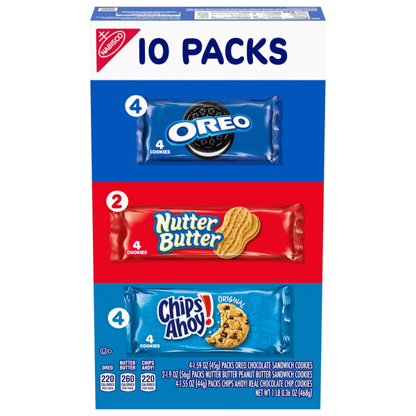 Nabisco Cookie Variety Pack (OREO/Nutter Butter/Chips Ahoy!) - 10 ct