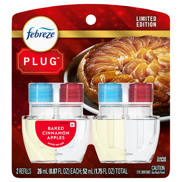 Febreze PLUG Baked Cinnamon Apples Scented Oil Refills - 2 ct