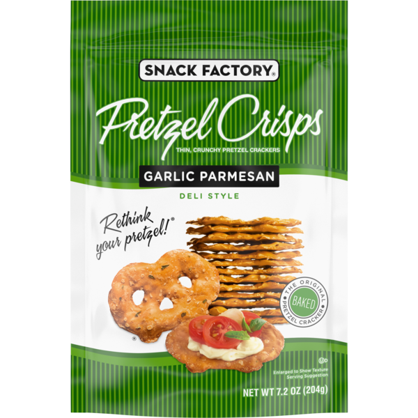 Snack Factory Deli Style Garlic Parmesan Flavored Pretzel Crisps