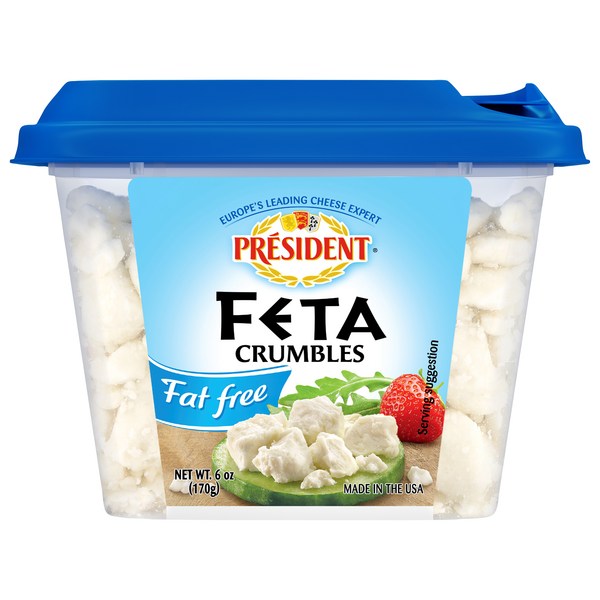President Fat Free Feta Cheese Crumbles
