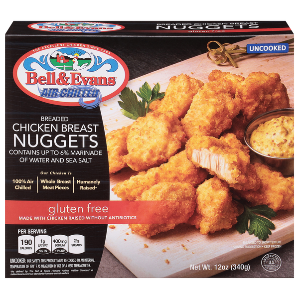 Bell & Evans Gluten Free Breaded Chicken Breast Nuggets Frozen