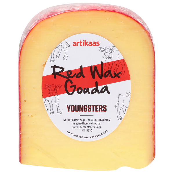 Artikaas Youngsters Red Wax Gouda Cheese Wedge