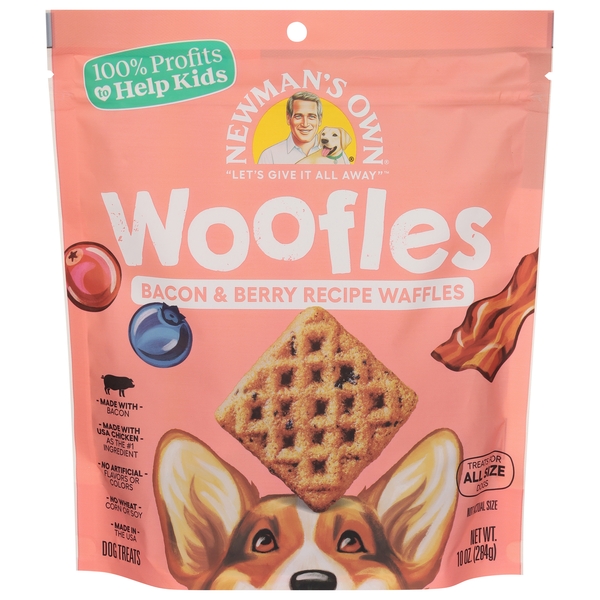 Newman's Own Woofles Bacon & Berry Recipe Waffles Dog Treats