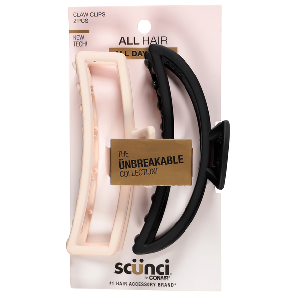 Scunci The Unbreakable Collection All Hair All Day Hold Claw Clips