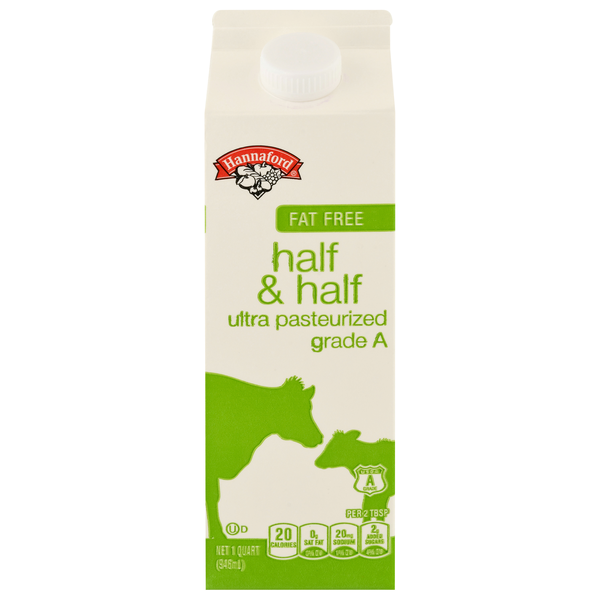 Hannaford Fat Free Ultra Pasteurized Half & Half