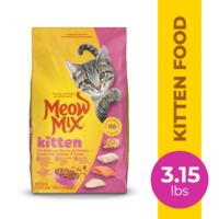 Meow Mix Li'l Nibbles Chicken Ocean Fish Salmon & Turkey Dry Kitten Food