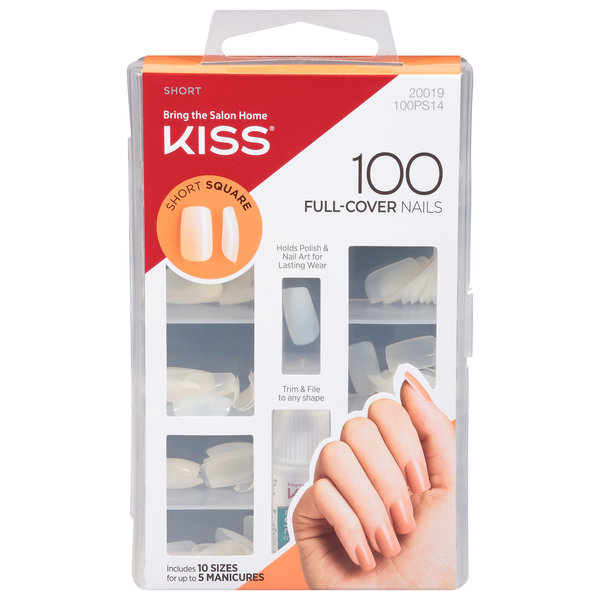 Kiss 100 Full-Cover Nails Short Square