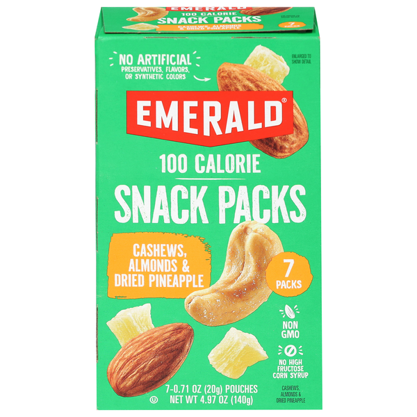Emerald 100 Calorie Packs Cashew & Almonds with Dried Pineapple - 7 ct