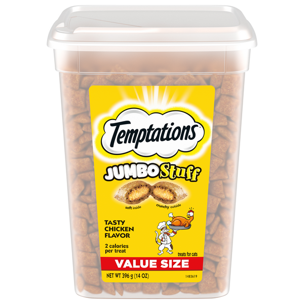 Save on Temptations Jumbo Stuff Crunch & Soft Cat Treats Tasty Chicken