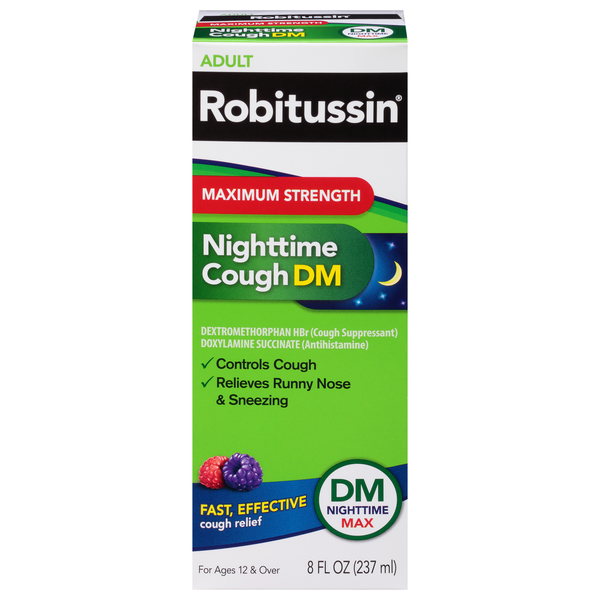 Robitussin Maximum Strength Nighttime Cough DM Berry Flavor Liquid