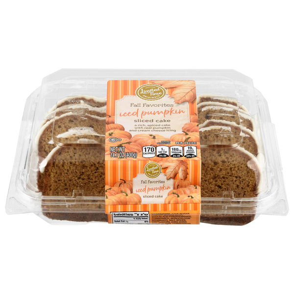 Limited Time Originals Fall Favorites Iced Pumpkin Sliced Cake