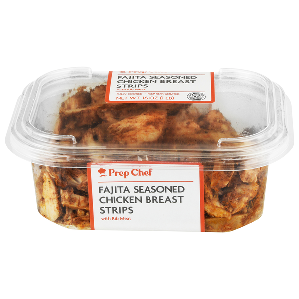 Prep Chef Fajita Seasoned Chicken Breast Strips with Rib Meat