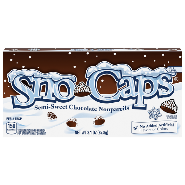 Sno-Caps Semi-Sweet Chocolate Nonpareils Candy Movie Theater Box