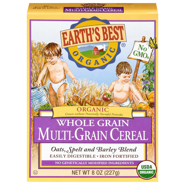 Earth's Best Organic Iron Fortified Whole Grain Multigrain Baby Cereal