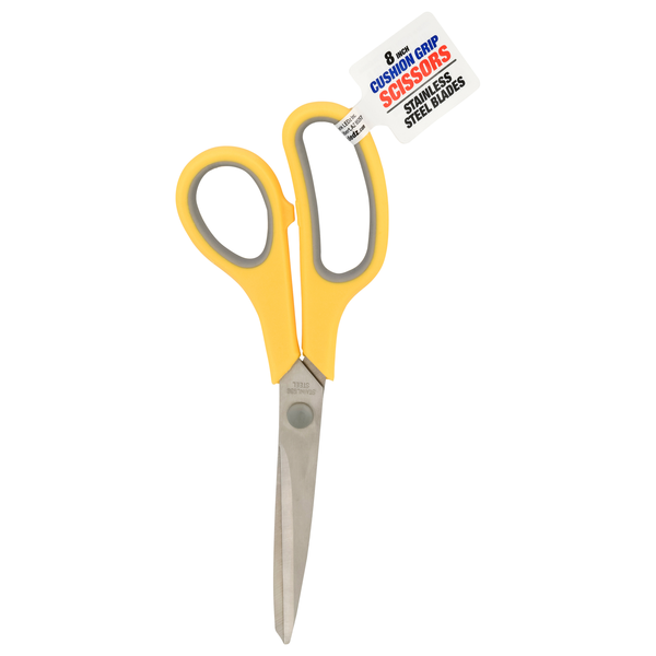 Shawshank LEDz Cushion Grip Stainless Steel Scissors 8 Inch Yellow