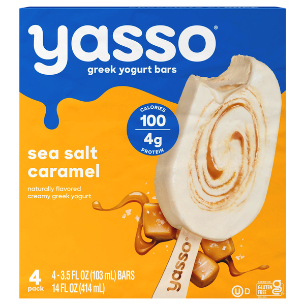 Save on Yasso Greek Yogurt Bars Sea Salt Caramel Gluten Free 4 ct