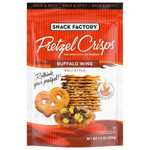 Snack Factory Deli Style Buffalo Wing Flavored Pretzel Crisps