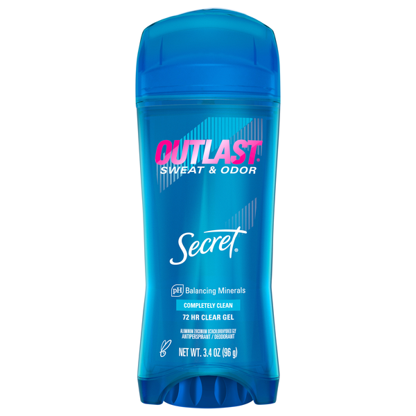 Secret Outlast Completely Clean Antiperspirant Deodorant Clear Gel