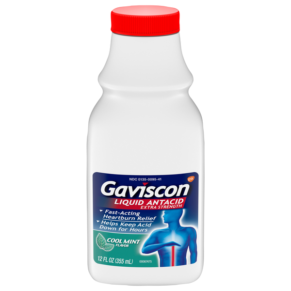 Gaviscon Cool Mint Flavor Extra Strength Liquid Antacid