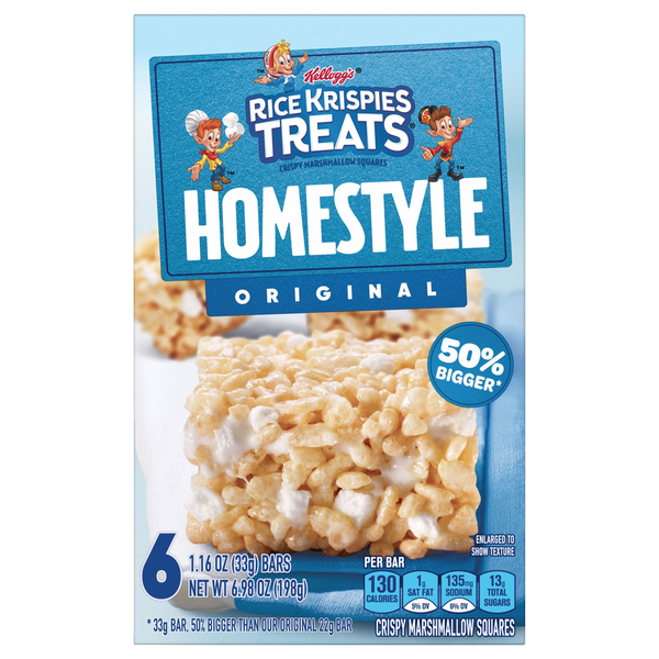 Kellogg's Rice Krispies Treats Homestyle Crispy Marshmallow Squares - 6 ct