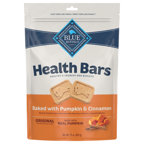 Blue Buffalo Health Bars Original Baked w/Pumpkin & Cinnamon Dog Biscuits