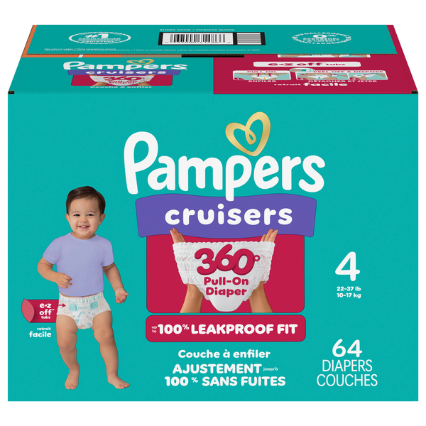Pampers Cruisers 360 Size 4 Baby Diapers 22-37 lb