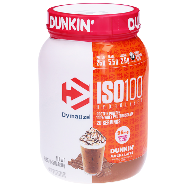 Dymatize ISO100 Hydrolyzed Dunkin' Mocha Latte 25g Whey Protein Powder