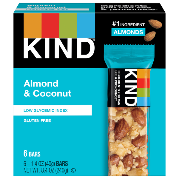 KIND Gluten Free Almond & Coconut Bars - 6 ct
