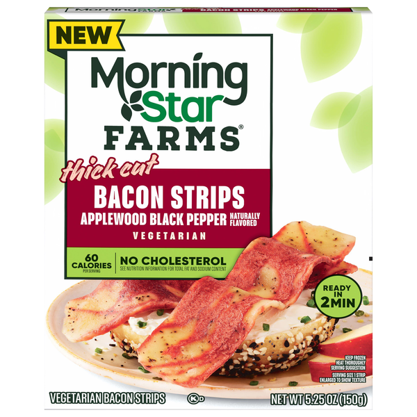 MorningStar Farms Vegetarian Thick Cut Applewood Black Pepper Bacon Strips
