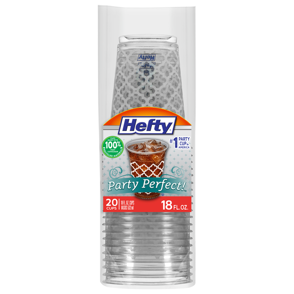 Hefty Party Perfect! Clear Plastic Cups 18 oz