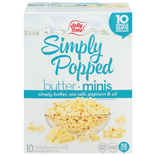 Jolly Time Simply Popped Minis Microwave Popcorn Butter Gluten Free